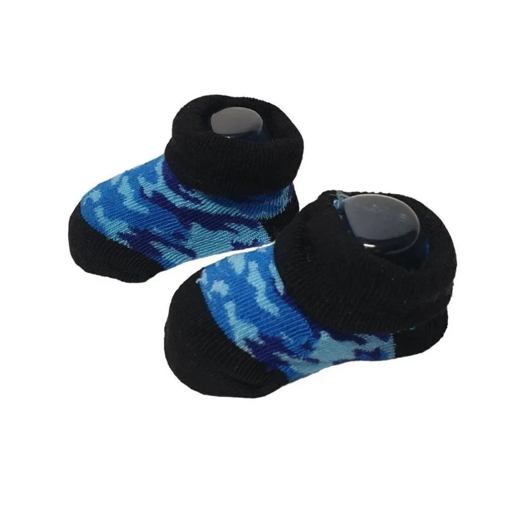 Baby Boy Infant Booties Blue Camouflage Bootie Socks 0-12 months NWT Clearance